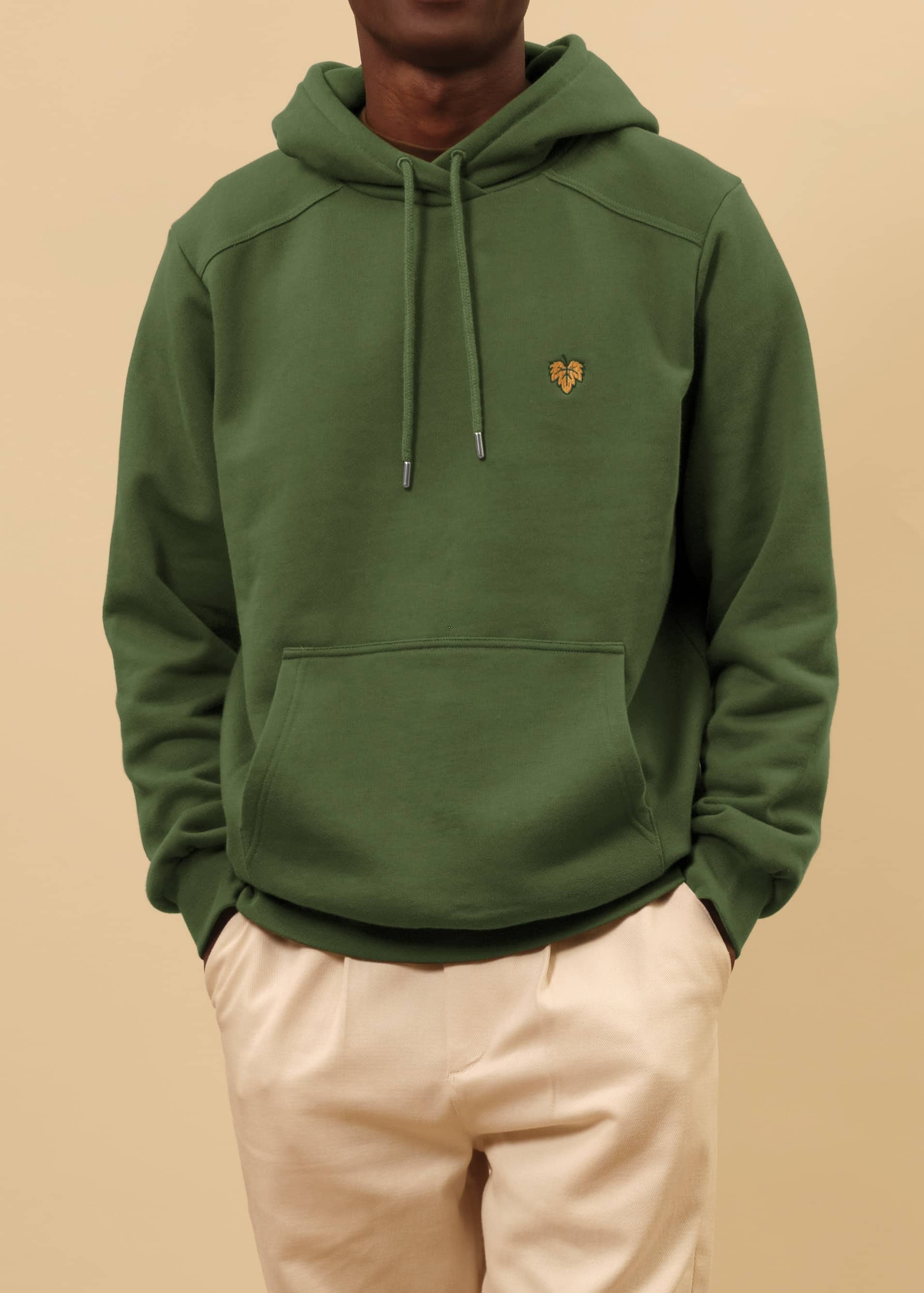 HOODIE VERT FORET 100% COTON