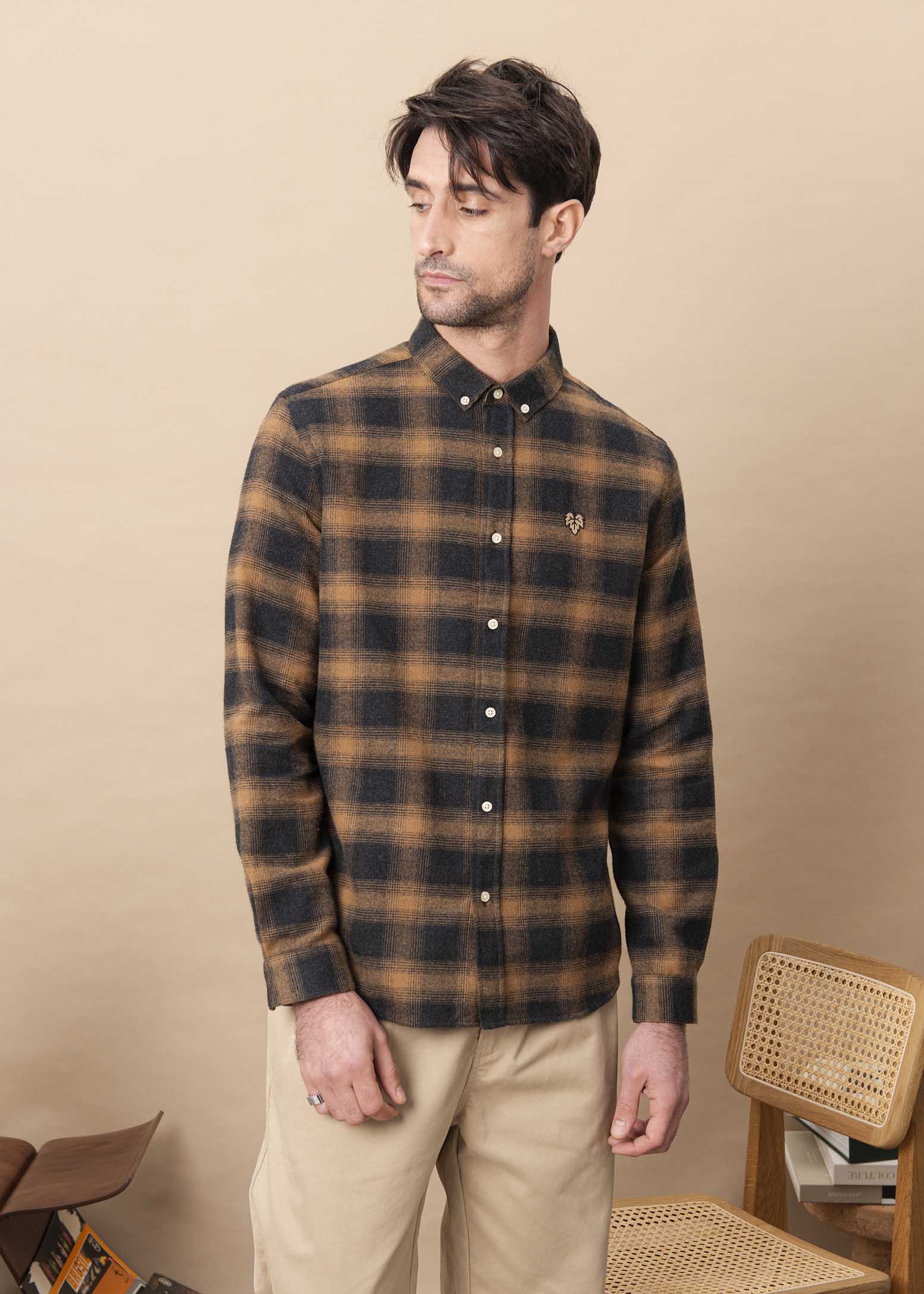 CHEMISE POMMARD CARREAUX MARRON