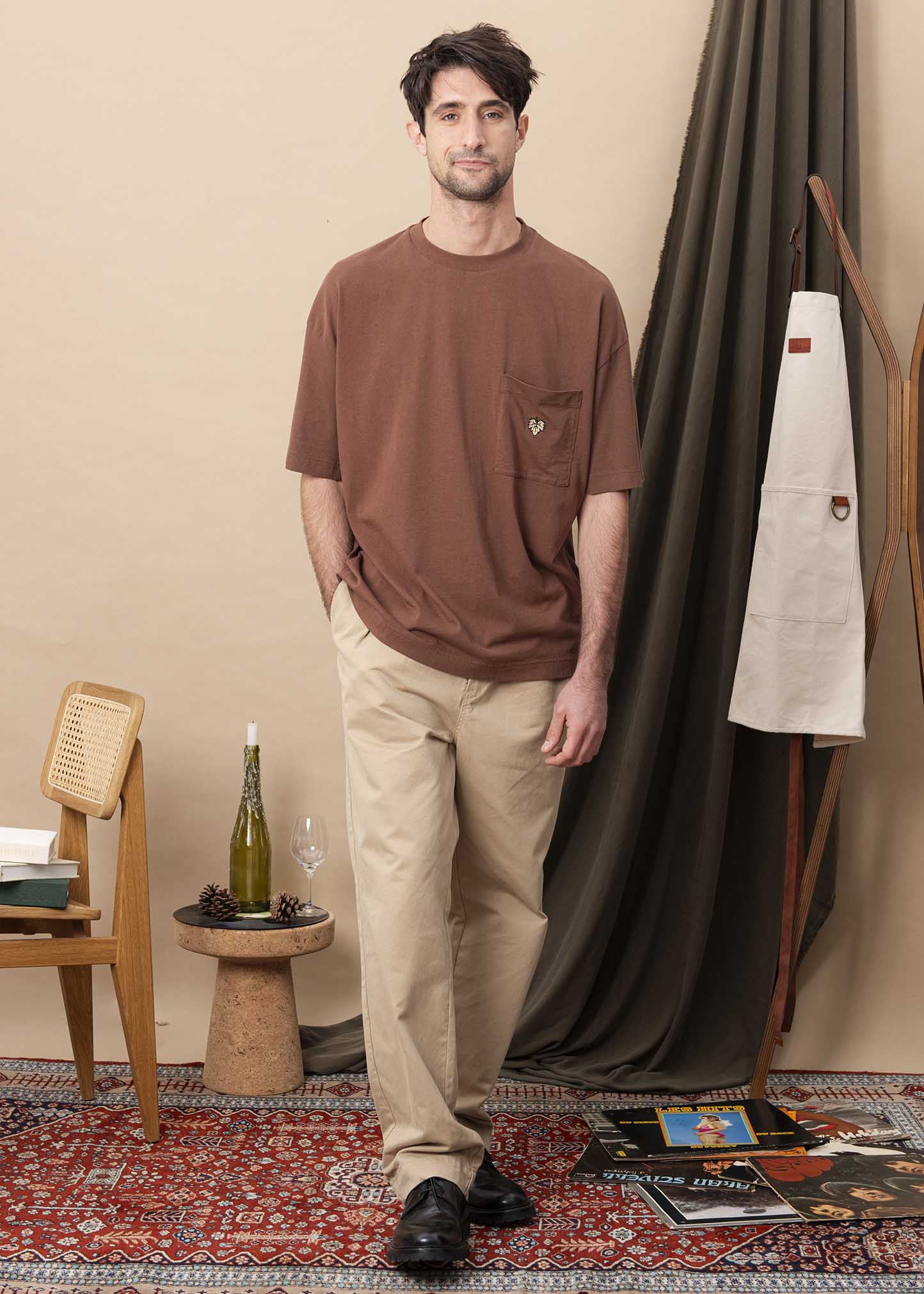 T-SHIRT POMEROL MARRON