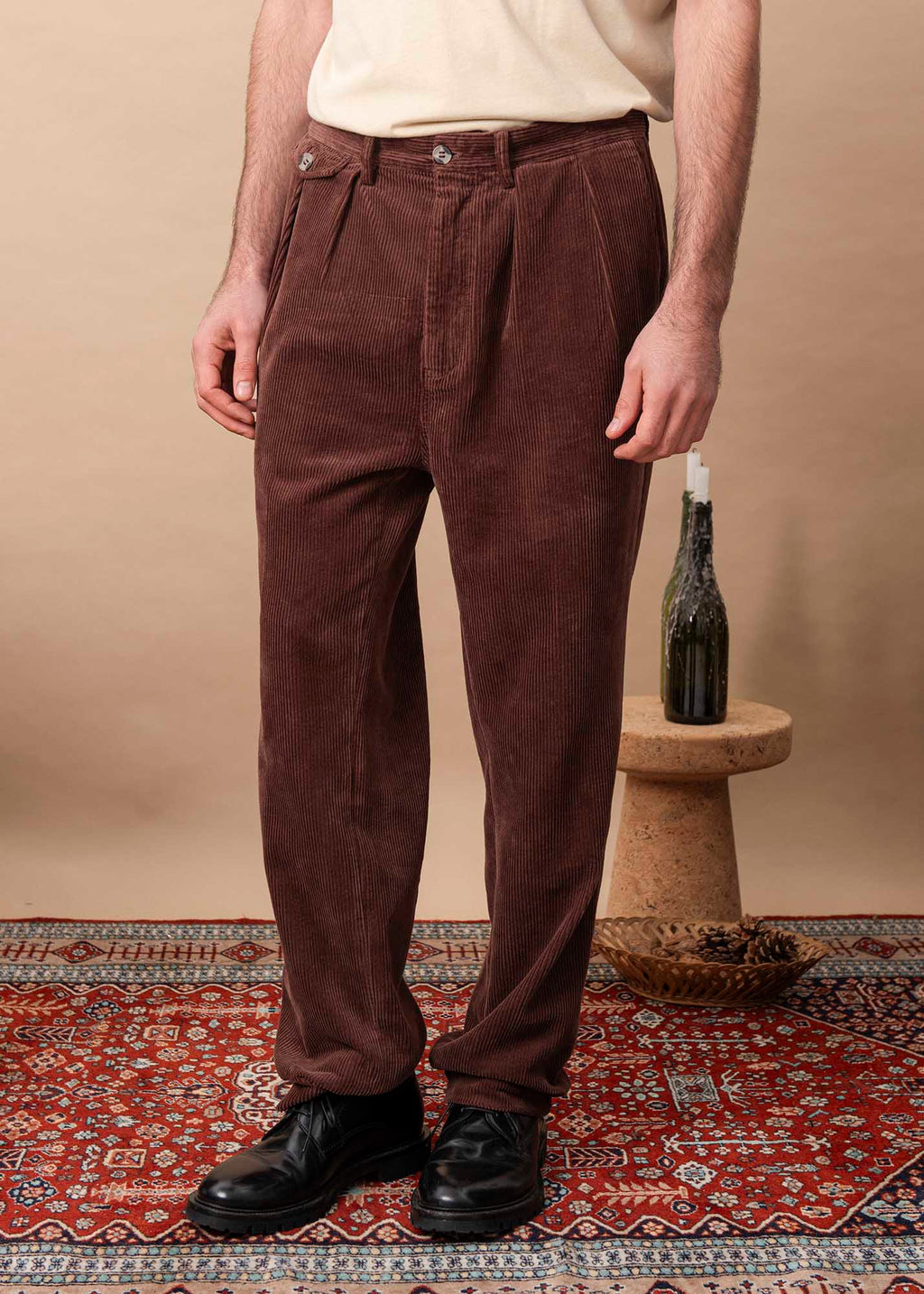 PANTALON PESSAC VELOURS MARRON