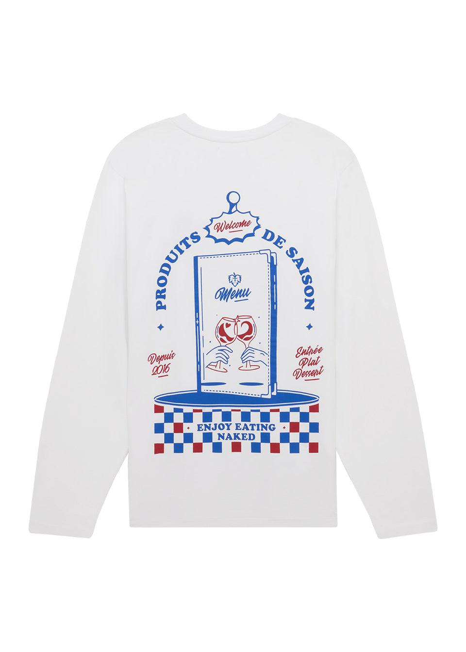 T-SHIRT EATING NAKED MANCHES LONGUES BLANC
