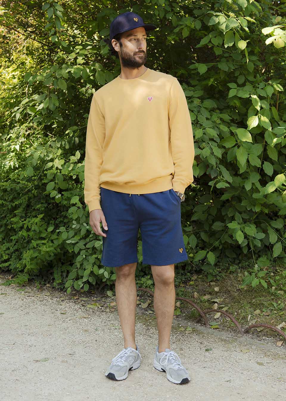 SWEAT VIGNE MOUTARDE 100% COTON