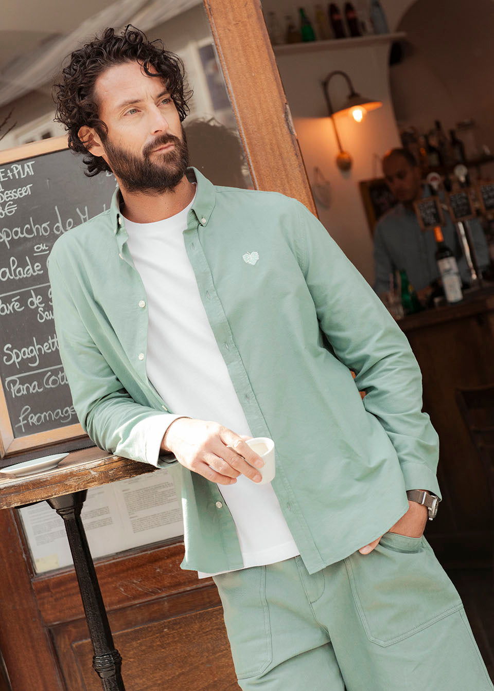 SHORT TWILL VERT SAUGE