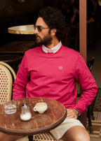 SWEAT VIGNE FRAMBOISE 100% COTON