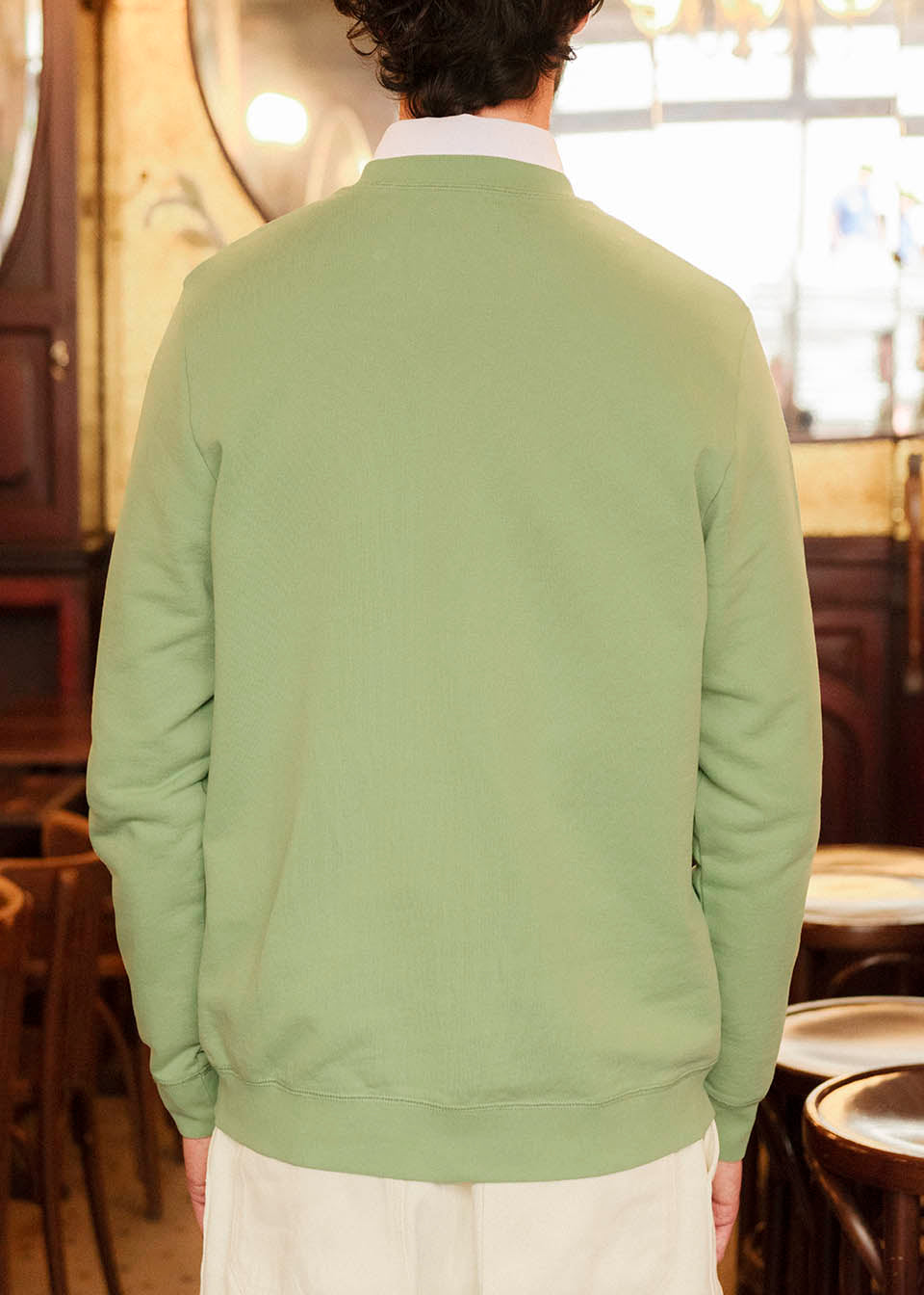 SWEAT VIGNE VERT OLIVE 100% COTON