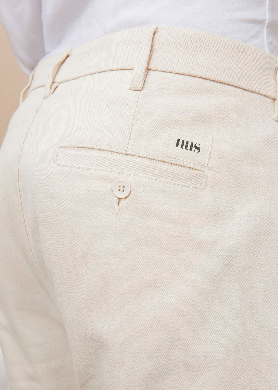 PANTALON TWILL RELAX ECRU 100% COTON