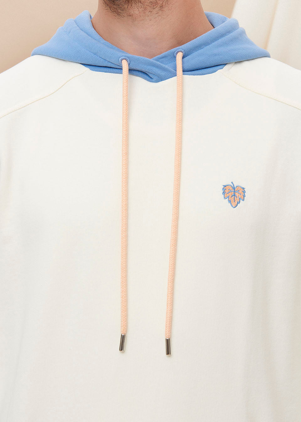 HOODIE ÉCRU MULTICOLORE 100% COTON