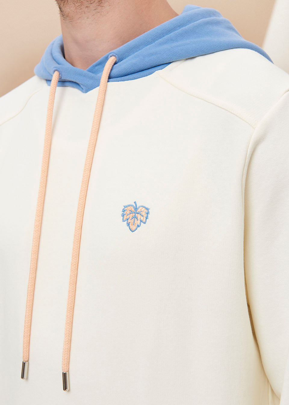 HOODIE ÉCRU MULTICOLORE 100% COTON