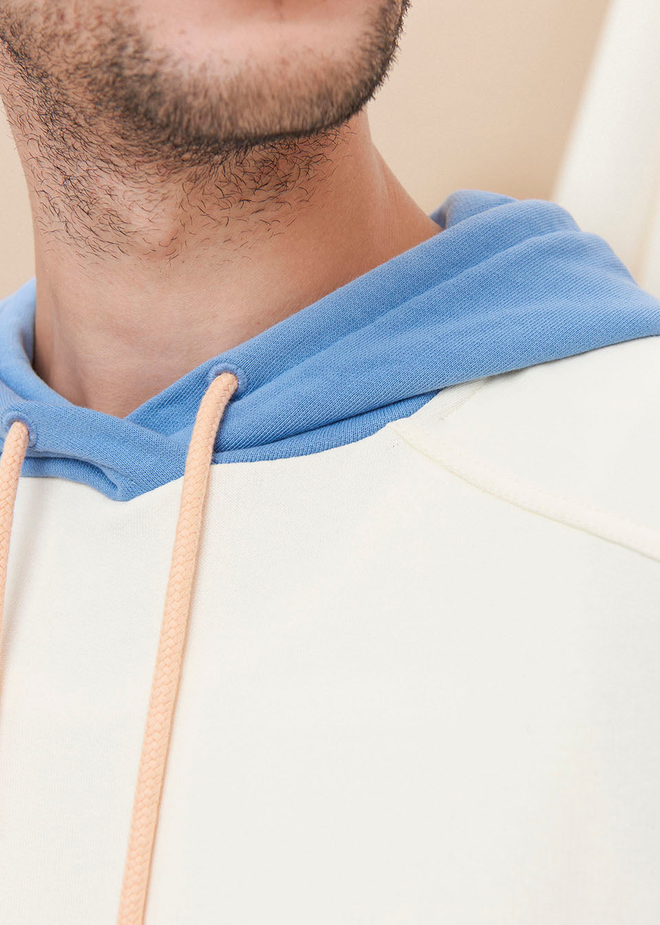 HOODIE ÉCRU MULTICOLORE 100% COTON