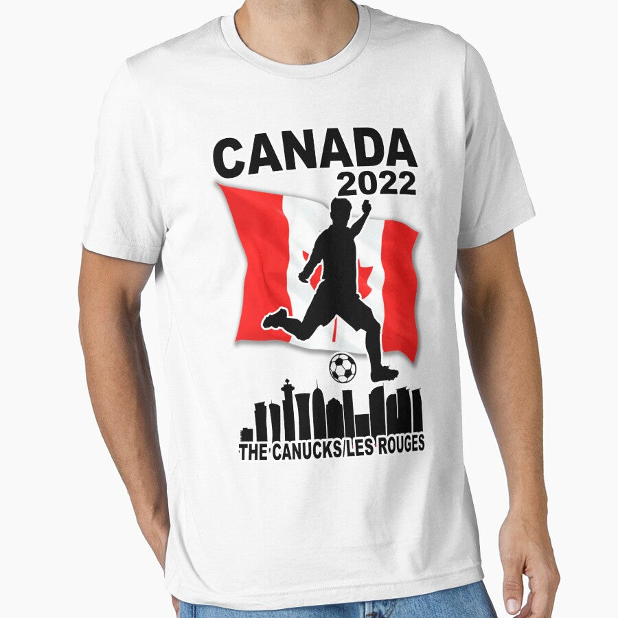 Creative Football Design Tee - Graphic Soccer Sports Apparel White