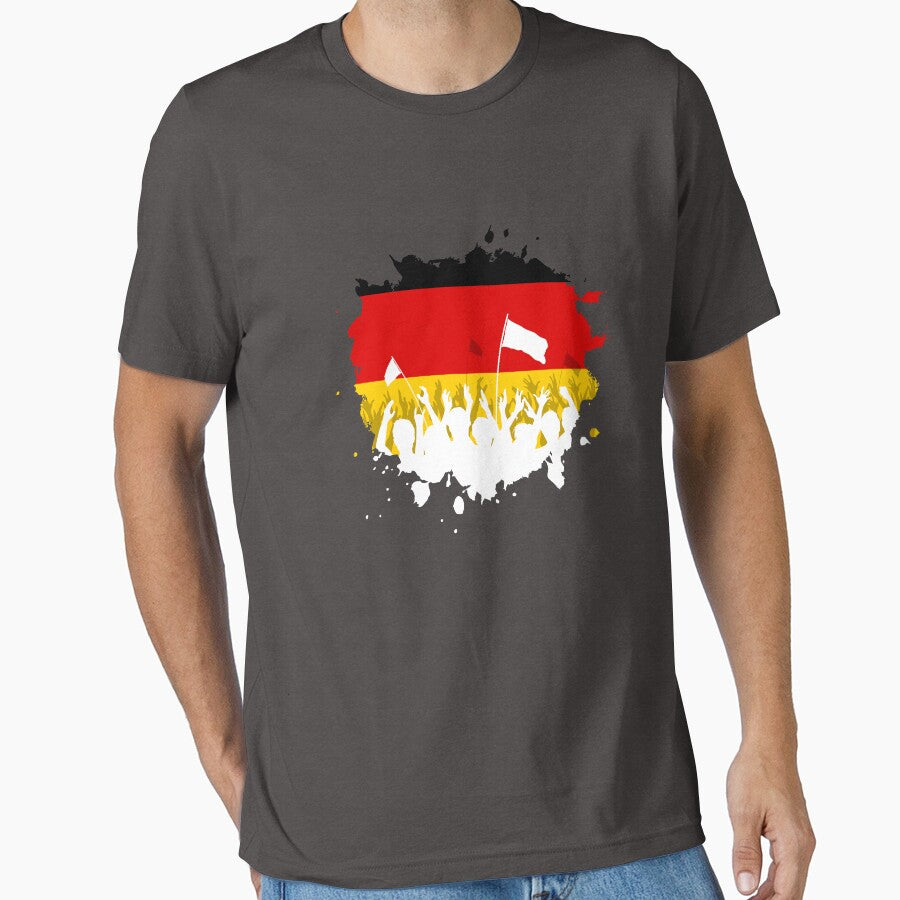 German Women's Team Soccer Tee - National Football Fan Apparel Charcoal Heather