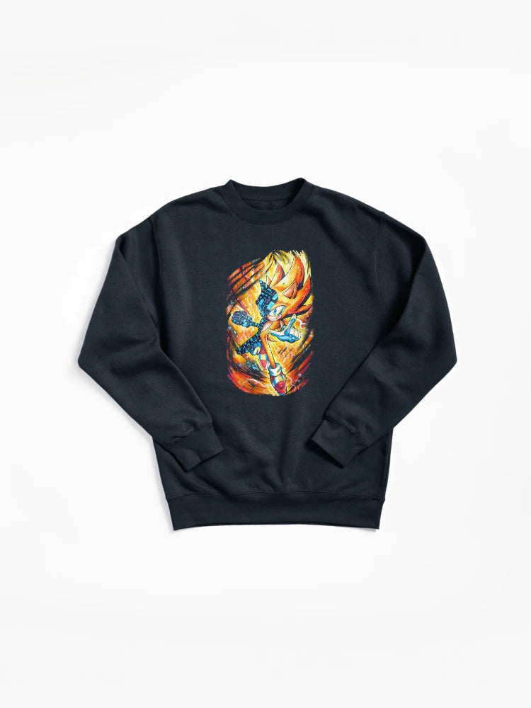 Super Cyber Sonic Mask - Futuristic Fire Style Pullover