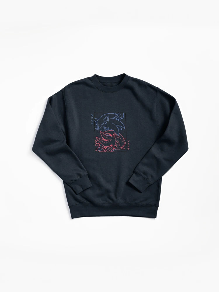 Hero and Dark Duo Design - Sonic vs Shadow Rivalry Hoodie