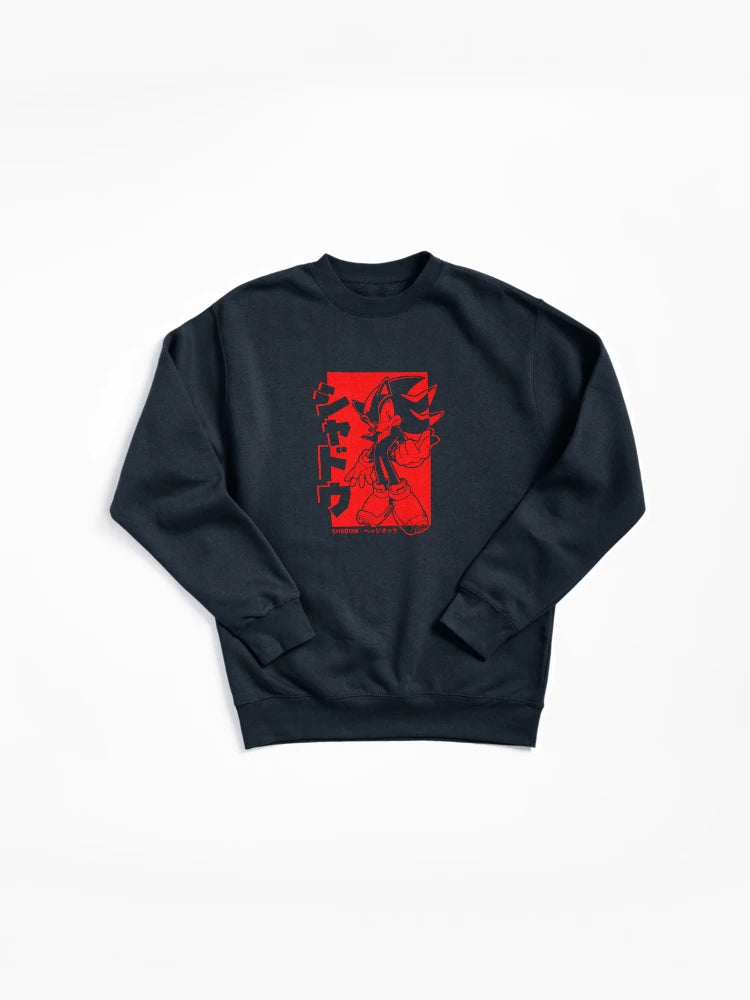 Japanese Street Style Shadow Hoodie - Kanji Print Pullover