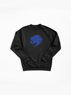 Modern Sonic Icon Graphic Hoodie - Blue Athletic Style Sweatshirt