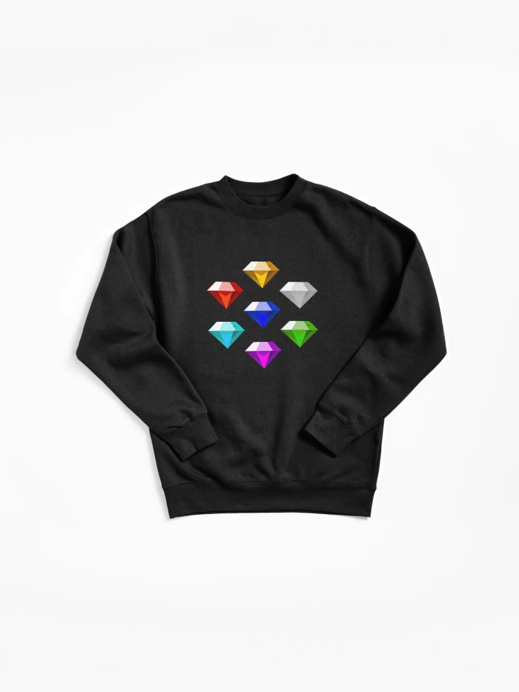 Chaos Emeralds Sticker Art - Iconic Gem Gaming Hoodie