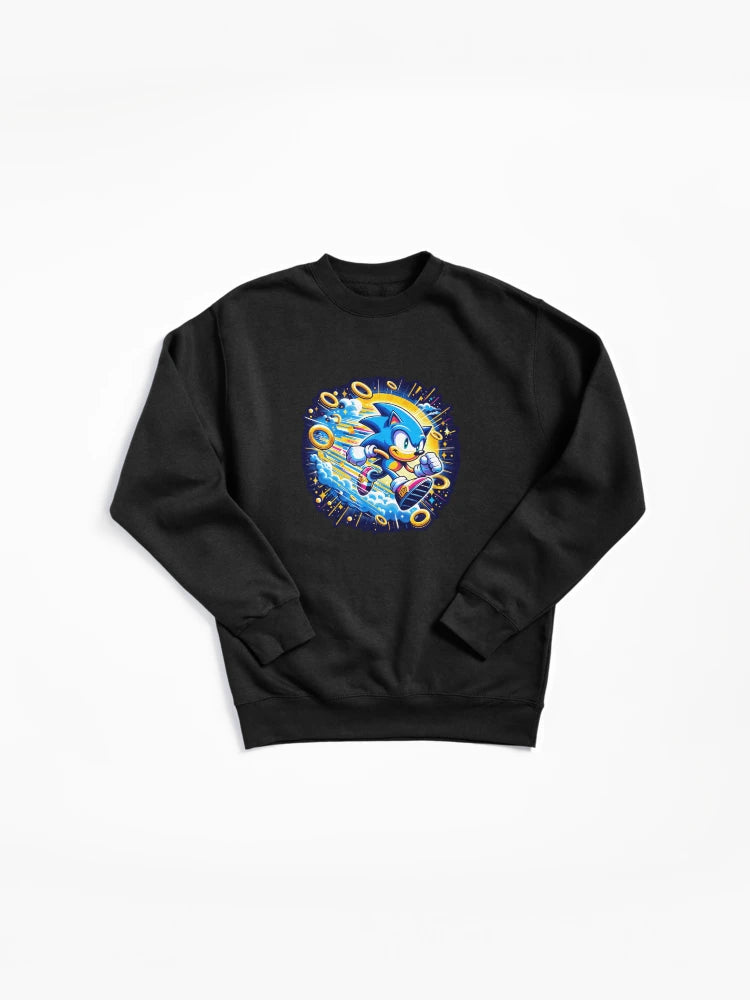 Run Sonic Run Hoodie - Dynamic Motion Graphic Sweatshirt