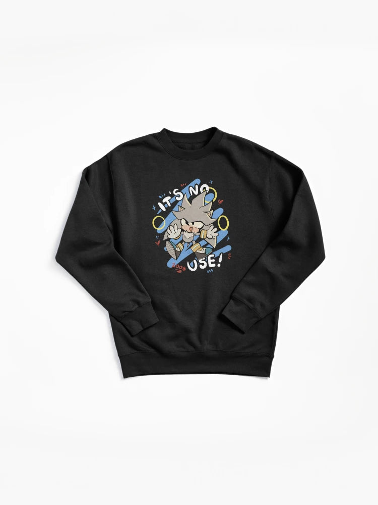 Silver the Hedgehog Metal Shine - Futuristic Gaming Pullover