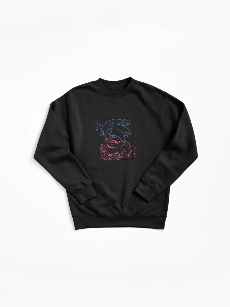 Hero and Dark Duo Design - Sonic vs Shadow Rivalry Hoodie
