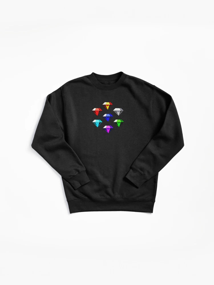 Chaos Emeralds Power Symbols - Magic Gem Gaming Sweatshirt
