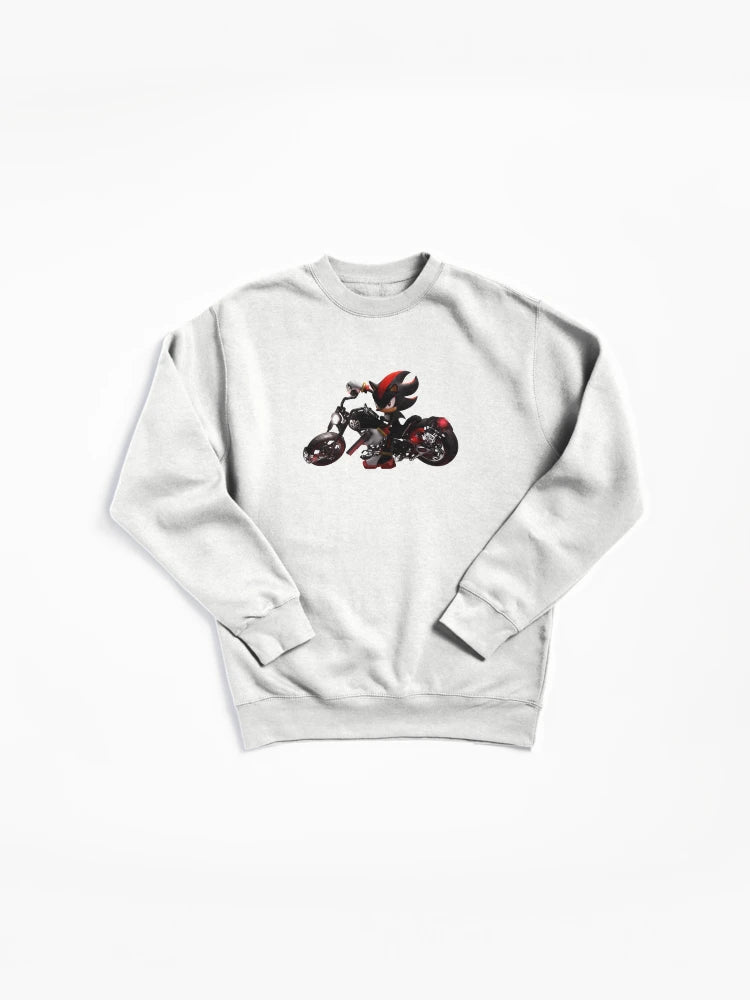 Shadow on Motorcycle Fan Art - Cool Biker Hedgehog Sweatshirt