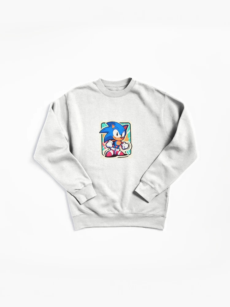 Sonic Cartoon Style Hoodie - Bright Animated Fan Pullover