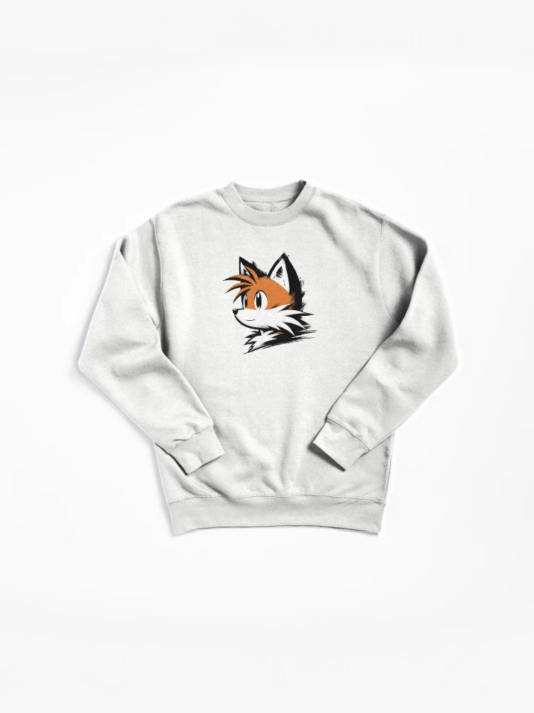Tails Headshot Minimalist - Clean Character Face Hoodie