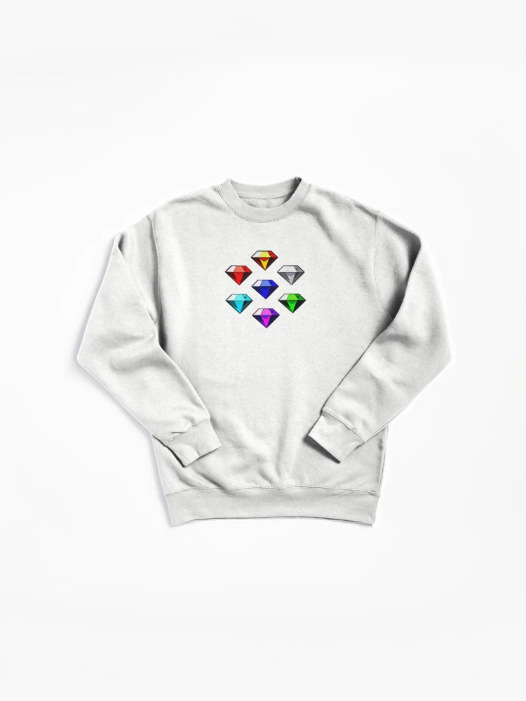 Chaos Emeralds Power Symbols - Magic Gem Gaming Sweatshirt