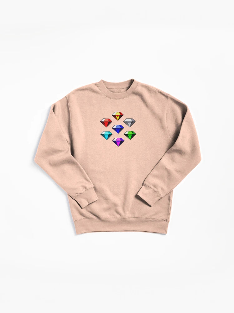 Chaos Emeralds Power Symbols - Magic Gem Gaming Sweatshirt