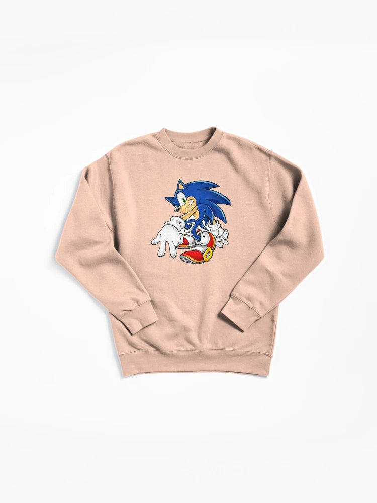 Blue Hedgehog Fast Run Style - Speed Focused Gaming Pullover