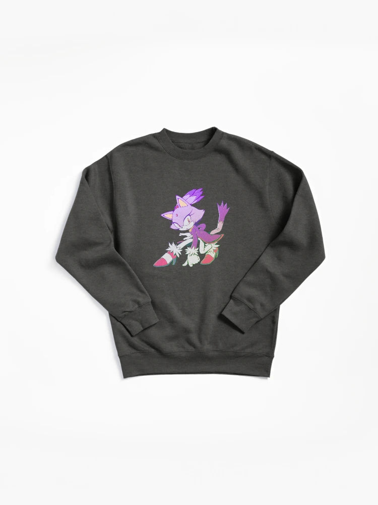 Blaze the Cat Power - Elegant Fire Character Sweatshirt