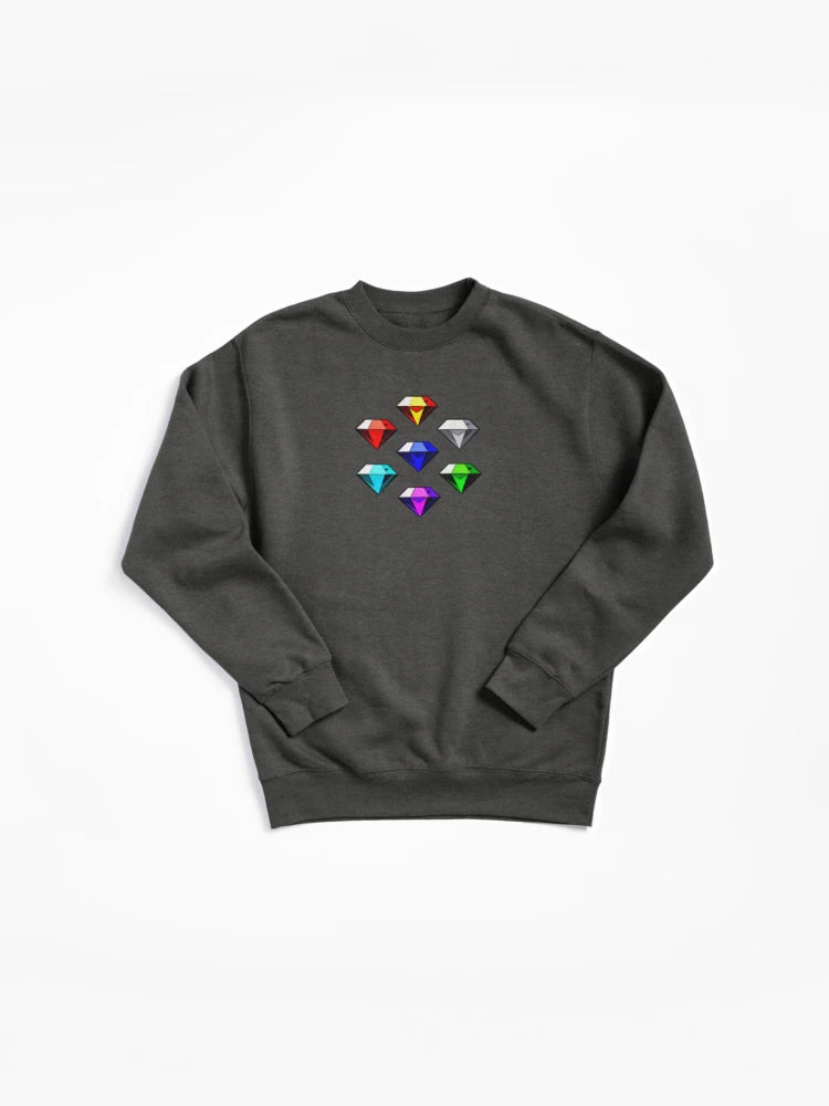 Chaos Emeralds Power Symbols - Magic Gem Gaming Sweatshirt
