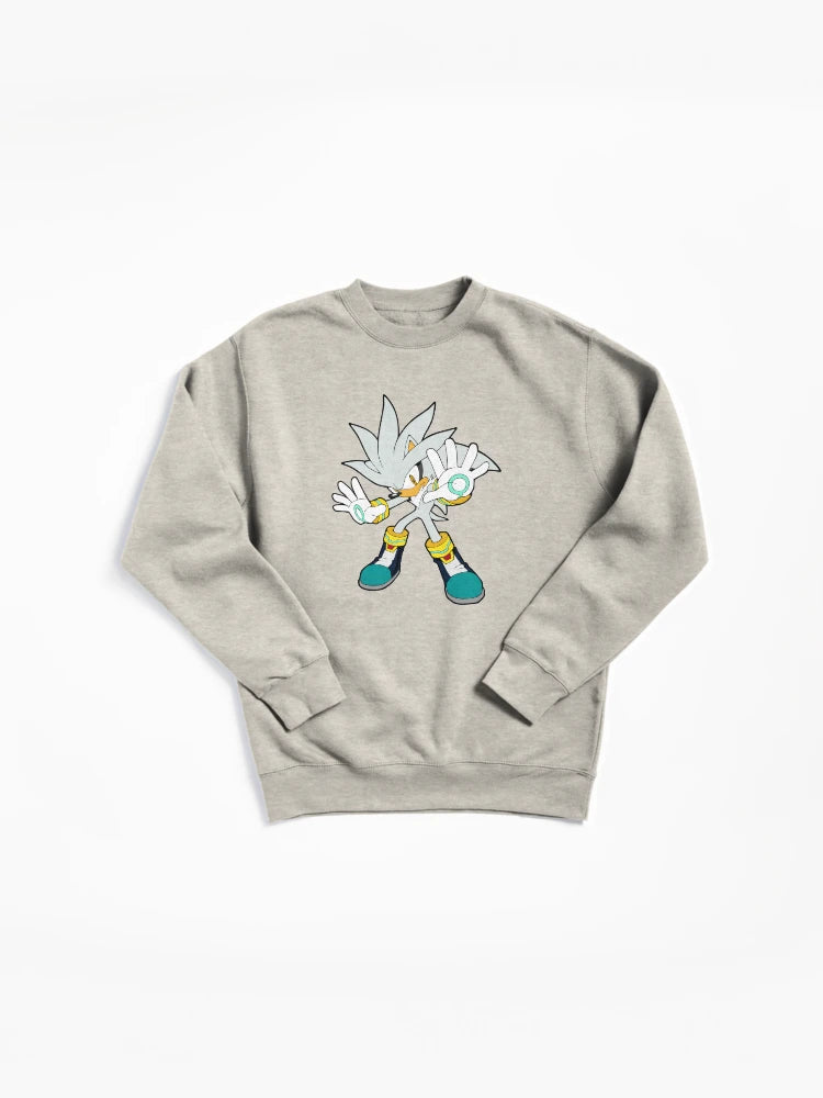 Silver Sonic Hedgehog - Futuristic Metallic Hero Hoodie