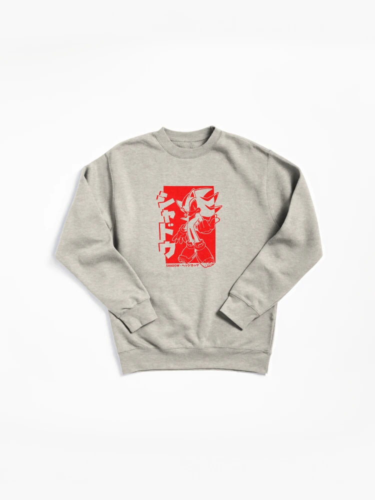 Japanese Street Style Shadow Hoodie - Kanji Print Pullover