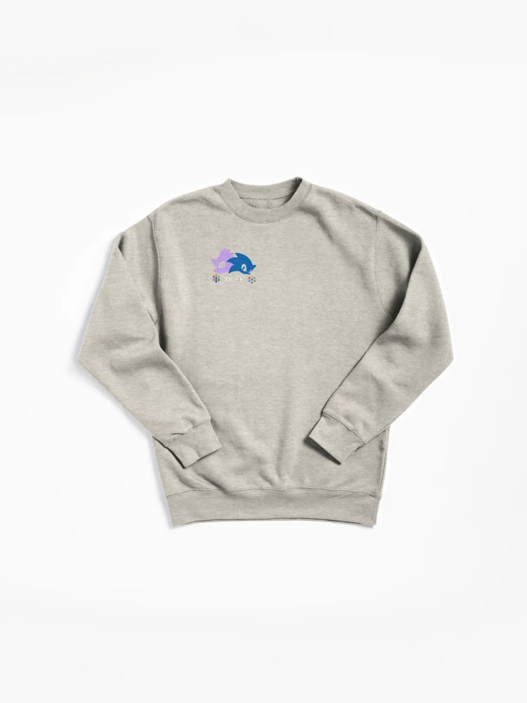 Sonic Rush Minimalist Vector - Clean White Gaming Sweatshirt