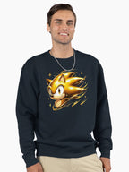 Super Sonic Golden Transformation - Premium Gamer Pullover Hoodie Blue