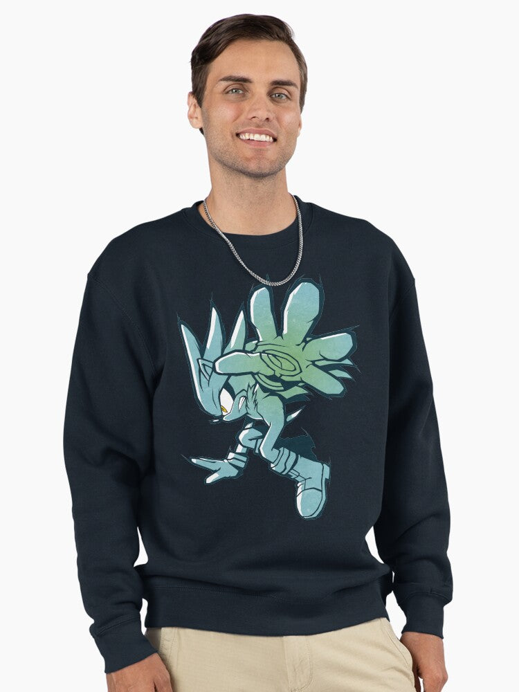 Silver the Hedgehog Future - Psychic Power Fan Sweatshirt Blue
