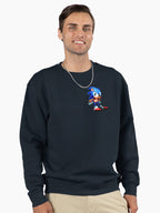 Pixel Art 16-Bit Sonic - High Definition Retro Pullover Blue