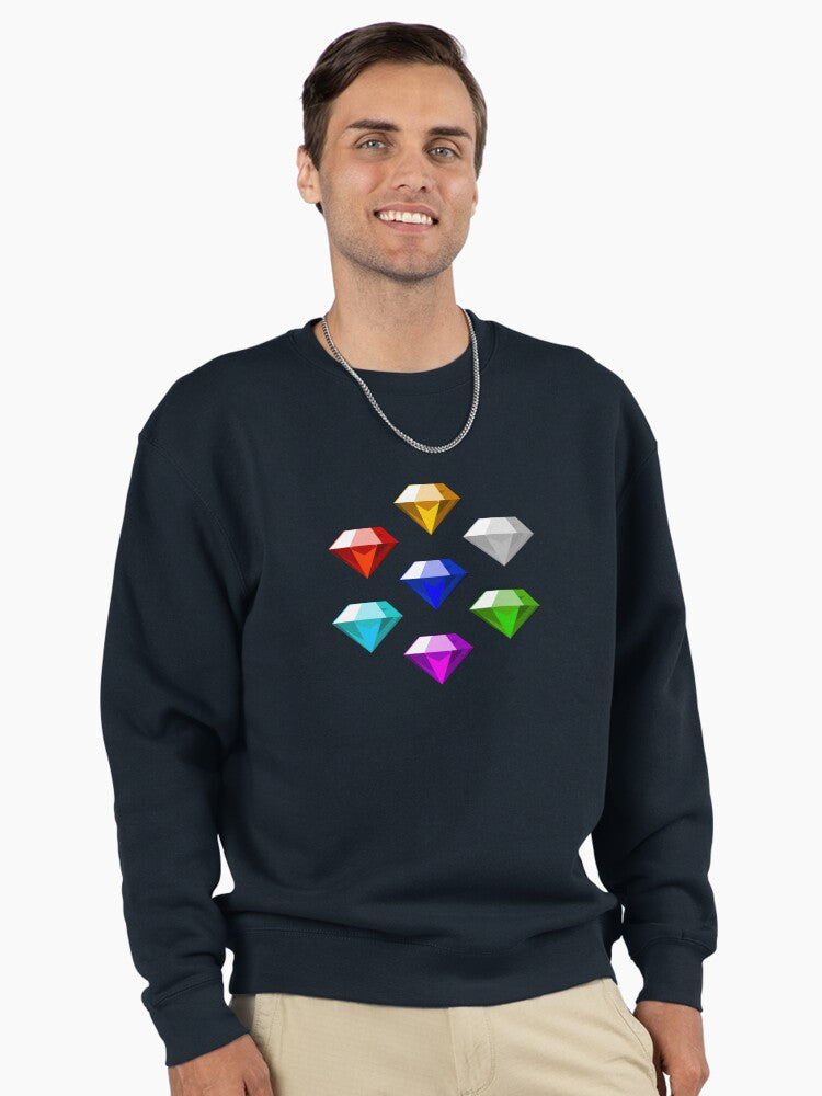 Emeralds of Chaos Sonic Hoodie - Mystic Power Gaming Pullover Blue