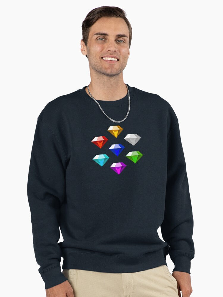 Emeralds of Chaos Collector - Mystic Gem Sonic Sweatshirt Blue