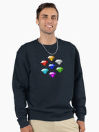 Emeralds of Chaos Collector - Mystic Gem Sonic Sweatshirt Blue