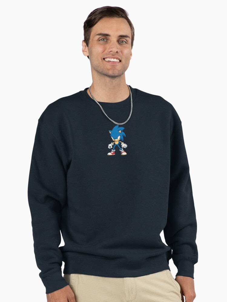 Sonic Ready for Action - Dynamic Hero Pose Sweatshirt Blue