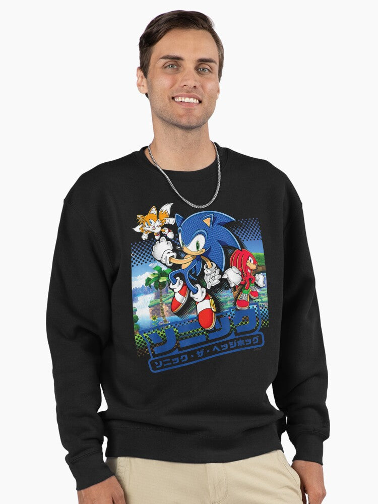 Artistic Sonic Portrait - Modern Fan Art Pullover Hoodie Black
