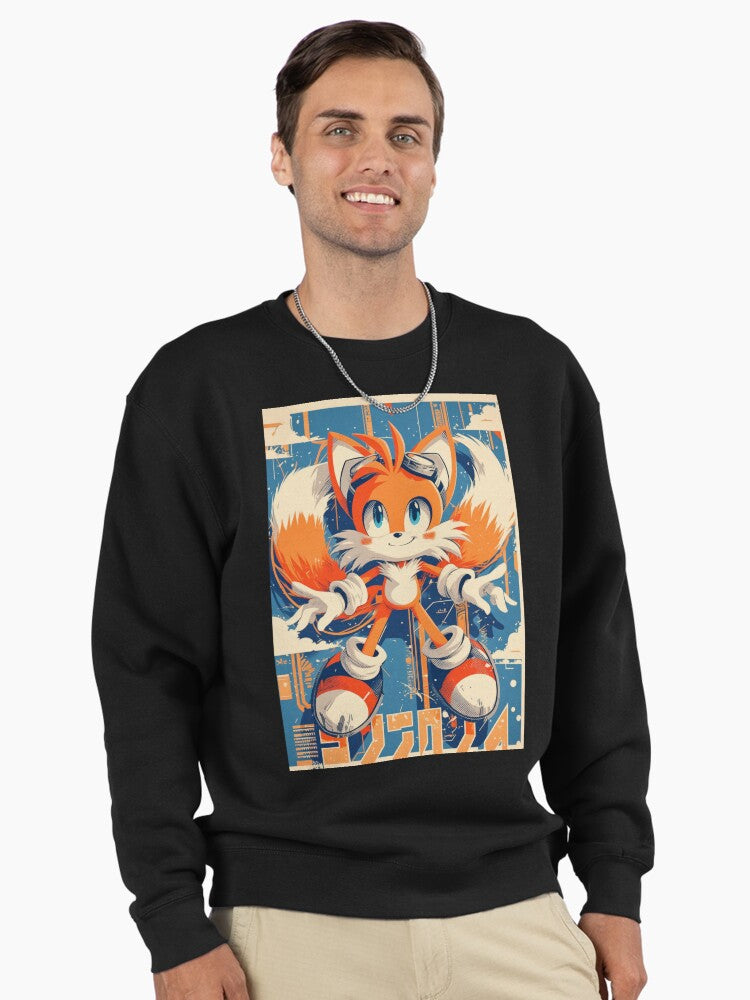 Tails Pop Kanji Poster - Vibrant Modern Art Hoodie Black