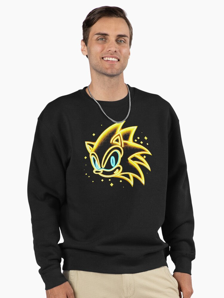 Neon Super Sonic Glow - Electric Golden Power Pullover Black