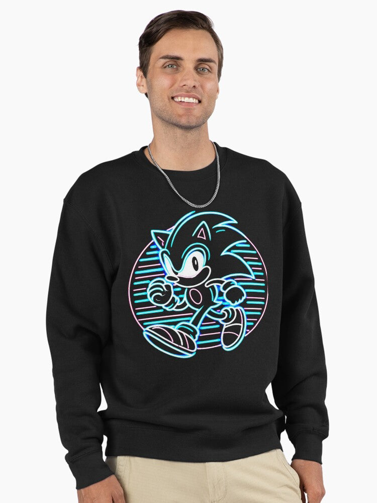 Artistic Sonic Illustration - Unique Character Fan Hoodie Black