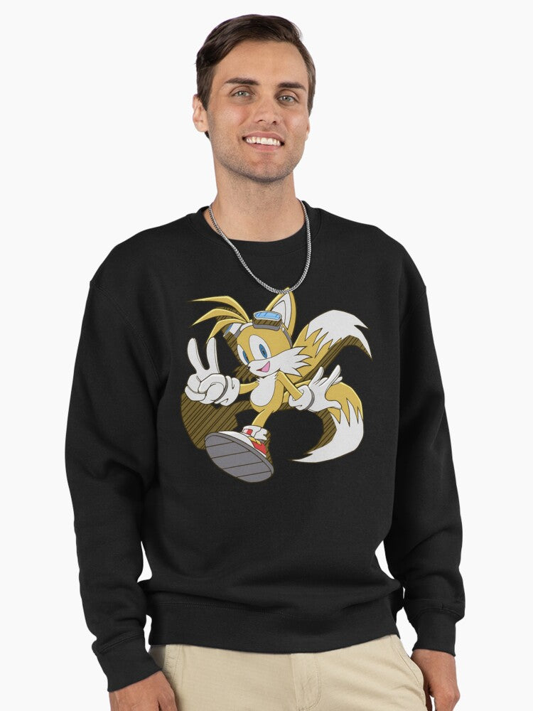 Tails Sidekick Hero - Miles Prower Action Pullover Black