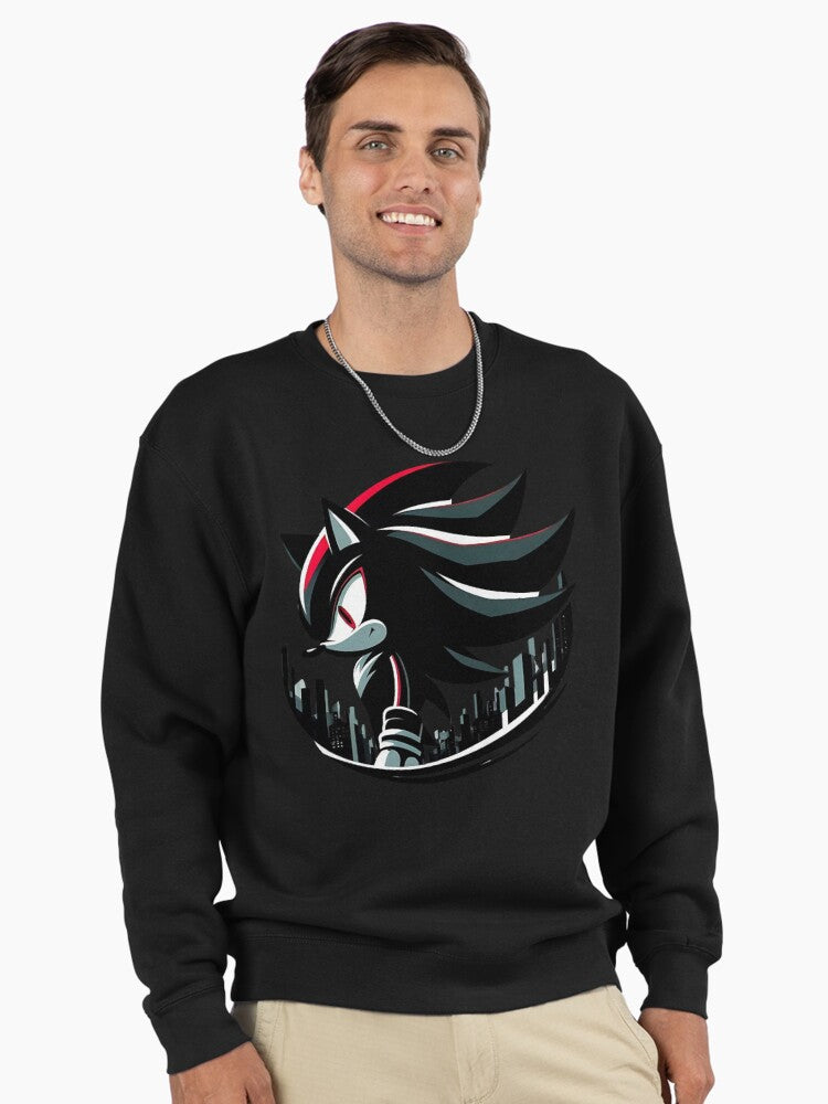Sonic Artistic Character - Premium Fan Art Pullover Hoodie Black