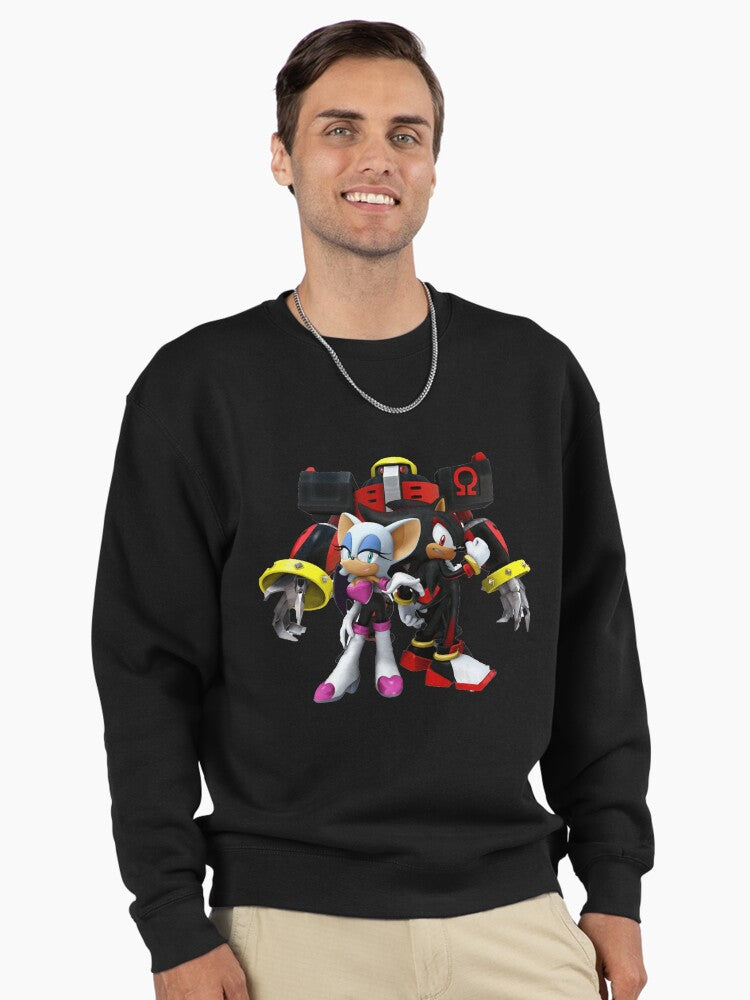 Funny Shadow Hedgehog Hoodie - Humorous Fan Art Sweatshirt Black