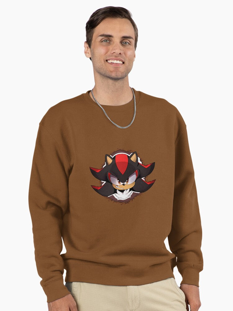 Sonic and Shadow Rivalry - Classic Battle Graphic Sweatshirt Brown
